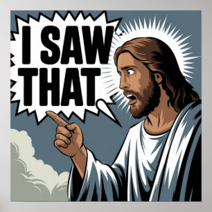 Póster Cita Divertida Jesús Meme Vi Eso Cristiano