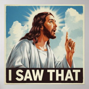 Póster Cita Divertida Jesús Meme Vi Eso Cristiano