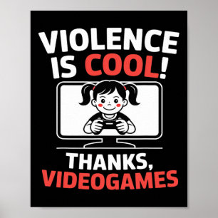 Póster Cita Divertida La Violencia Es Genial Gracias Vide