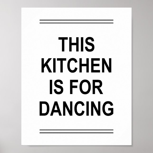 Póster Cita divertida para esta COCINA para BAILAR (Frente)