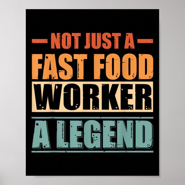 Póster Cita divertida retro trabajador de comida rápida (Frente)