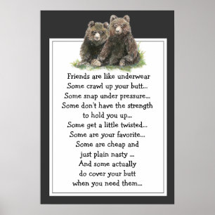 Póster Cita divertida sobre amigos es como el subconscien