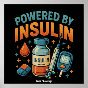 Póster Cita divertida sobre la conciencia de la diabetes 