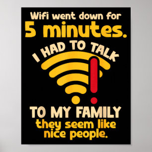 Póster Cita Divertida Wifi Se Fue Para Informático Adoles