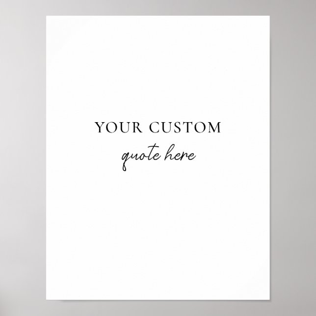 Póster Cita elegante de Personalizado Minimalista (Frente)