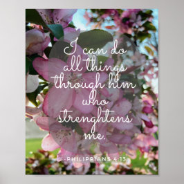 Póster Cita espiritual inspiradora con flores rosas