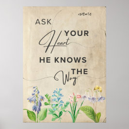 Póster cita estética minimalista floral inspiradora