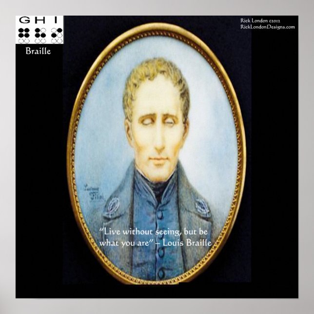 Póster Cita famosa de Louis Braille (Frente)
