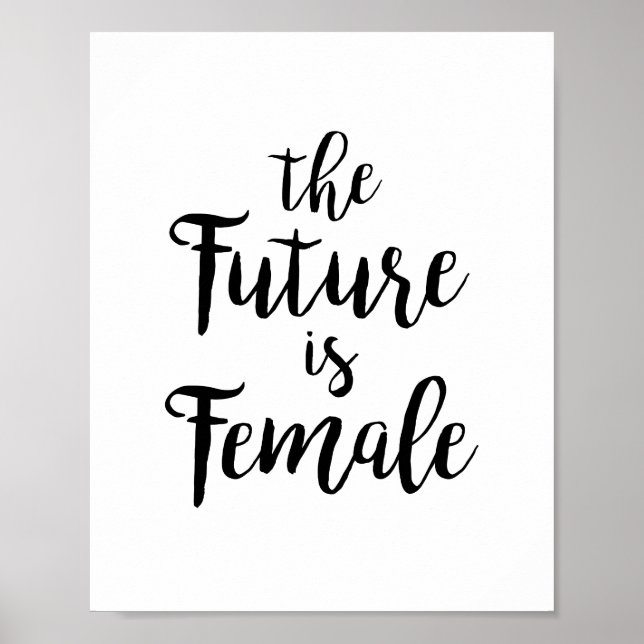 Póster Cita feminista motivacional El futuro es femenino (Frente)