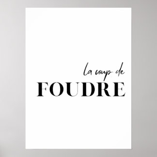 Póster Cita francesa. poster "Le coup de foudre"