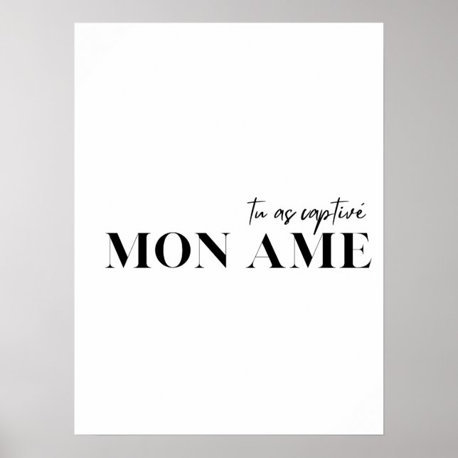 Póster Cita francesa. Tu como Poster de mon cautivo (Frente)