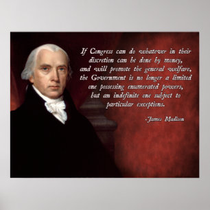 Póster Cita general del bienestar de James Madison