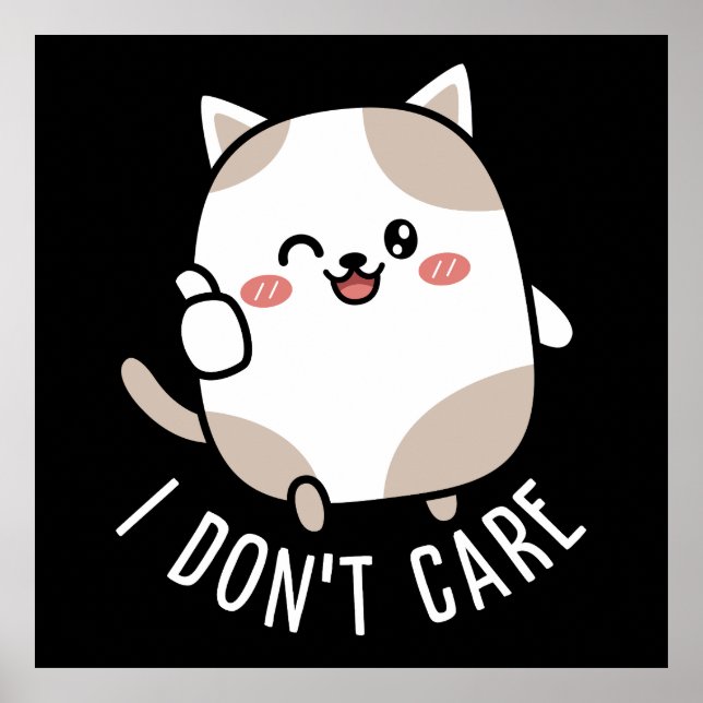 Póster Cita graciosa de gato sarcástico para arriba (Frente)