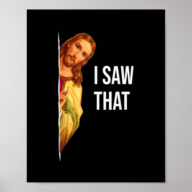 Póster Cita Graciosa Jesús Meme Vi Ese Dios Cristiano Que (Frente)