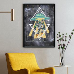 Póster Cita graciosa Los humanos no existen con el tema d