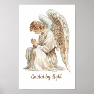 Póster Cita guiada por la luz ángel acuarela