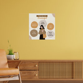 Póster Cita ilustrativa Inspiradora de Boho Beige