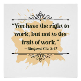 Póster Cita inspirada del Naranja Minimalista Bhagavad Gi