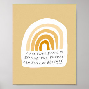 Póster Cita inspiradora Amarilla Dormitorio Estética