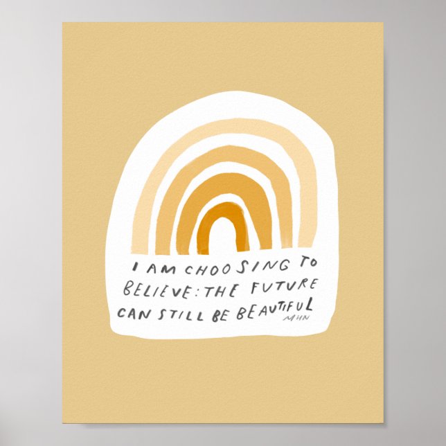 Póster Cita inspiradora Amarilla Dormitorio Estética (Frente)