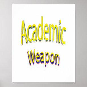 Póster Cita Inspiradora con arma académica, de vuelta a l