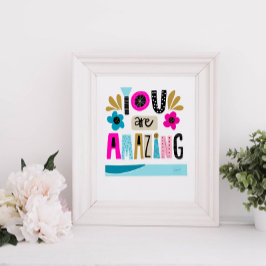 Póster Cita inspiradora con letras de Girly Hand