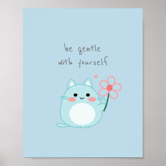 Póster Cita inspiradora con Poster de gato lunar