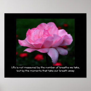 Póster Cita inspiradora de actitud hacia la vida con rosa