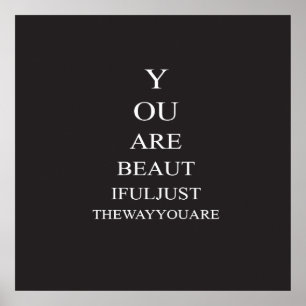 Póster Cita Inspiradora de amor blanco negro