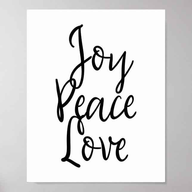 Póster Cita Inspiradora de amor por la paz de alegría (Frente)