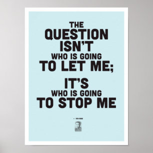 Póster Cita Inspiradora de Ayn Rand - Poster de filosofía
