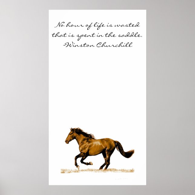 Póster Cita Inspiradora de caballo en ejecución (Frente)