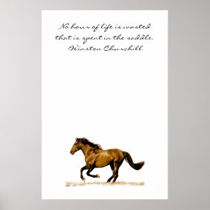 Póster Cita Inspiradora de caballo en ejecución