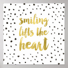 Póster Cita Inspiradora de caligrafía de oro