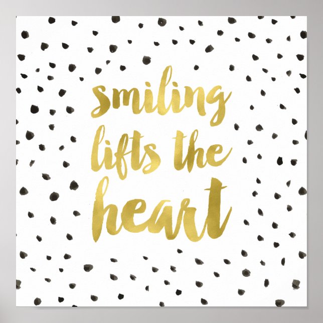 Póster Cita Inspiradora de caligrafía de oro (Frente)