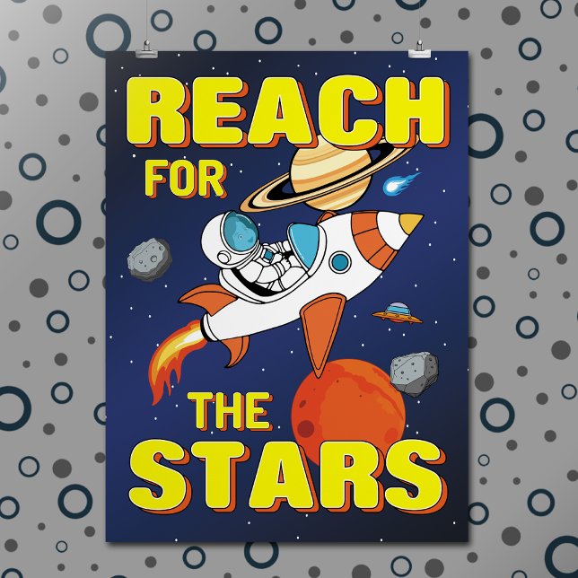 Póster Cita Inspiradora de cohete astronauta sobre el esp (Subido por el creador)