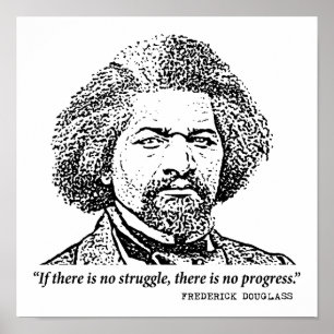 Póster Cita inspiradora de Frederick Douglass: Sin lucha