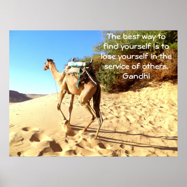 Póster Cita Inspiradora de Gandhi sobre autoayuda (Frente)