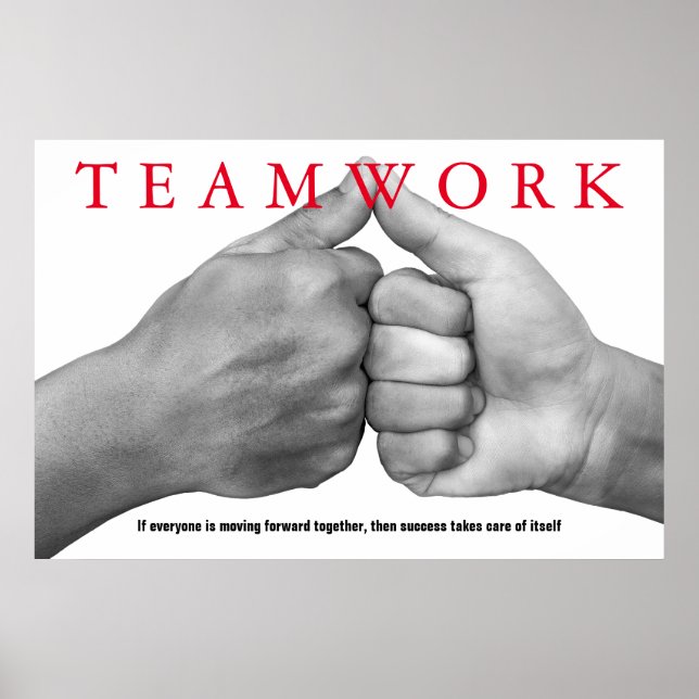 Póster Cita Inspiradora de Hands Teamwork Motivacional (Frente)