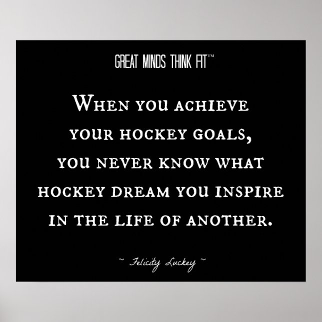 Póster Cita inspiradora de hockey 013 (Frente)