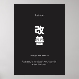 Póster cita inspiradora de kaizen japaneses