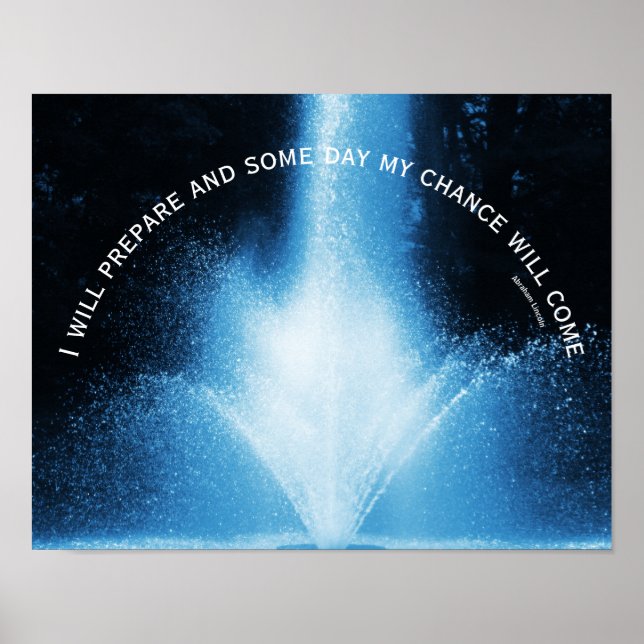 Póster Cita Inspiradora de la actitud de la fuente de agu (Frente)