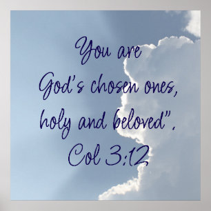 Póster Cita inspiradora de la Biblia de Colosenses 3:12