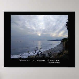 Póster Cita Inspiradora de la costa de Santa Bárbara