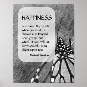 Póster cita Inspiradora de la felicidad de las mariposas