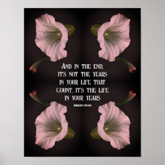 Póster Cita inspiradora de la flor de gloria de la mañana