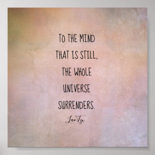 Póster cita inspiradora de los tonos cálidos de Lao Tzu
