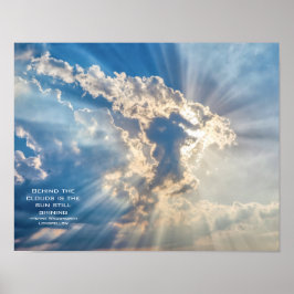 Póster Cita Inspiradora de luz solar para nubes de cielo 