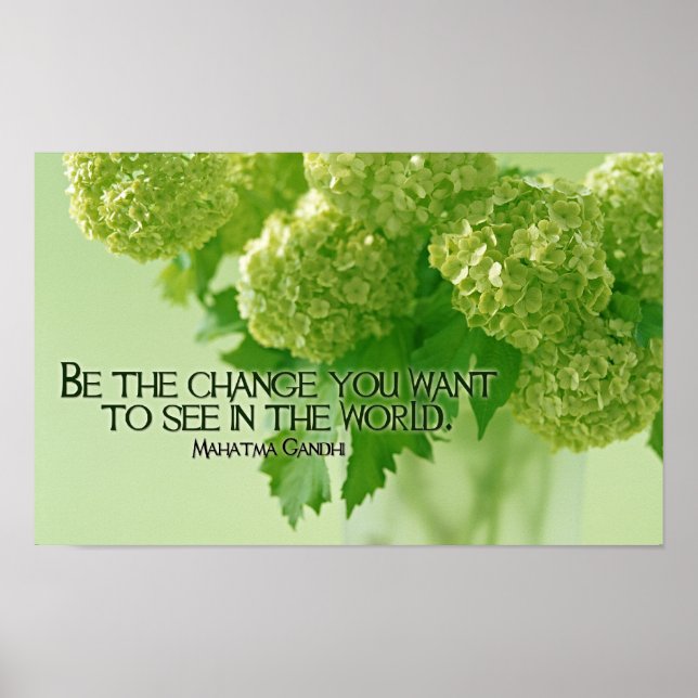 Póster Cita inspiradora de Mahatma Gandhi (Frente)