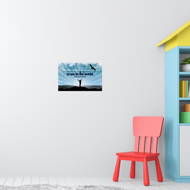 Póster Cita Inspiradora de Mahatma Gandhi "Sé el cambio" (Guardería 1)